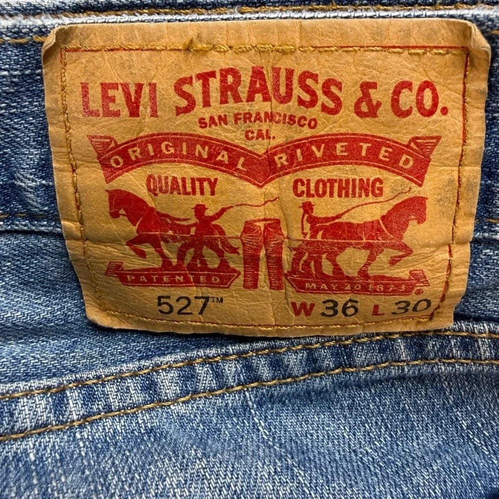 Levi 527 Slim Bootcut Jeans 36x30 (FIT 36x28) Blue Denim Cotton Western Workwear